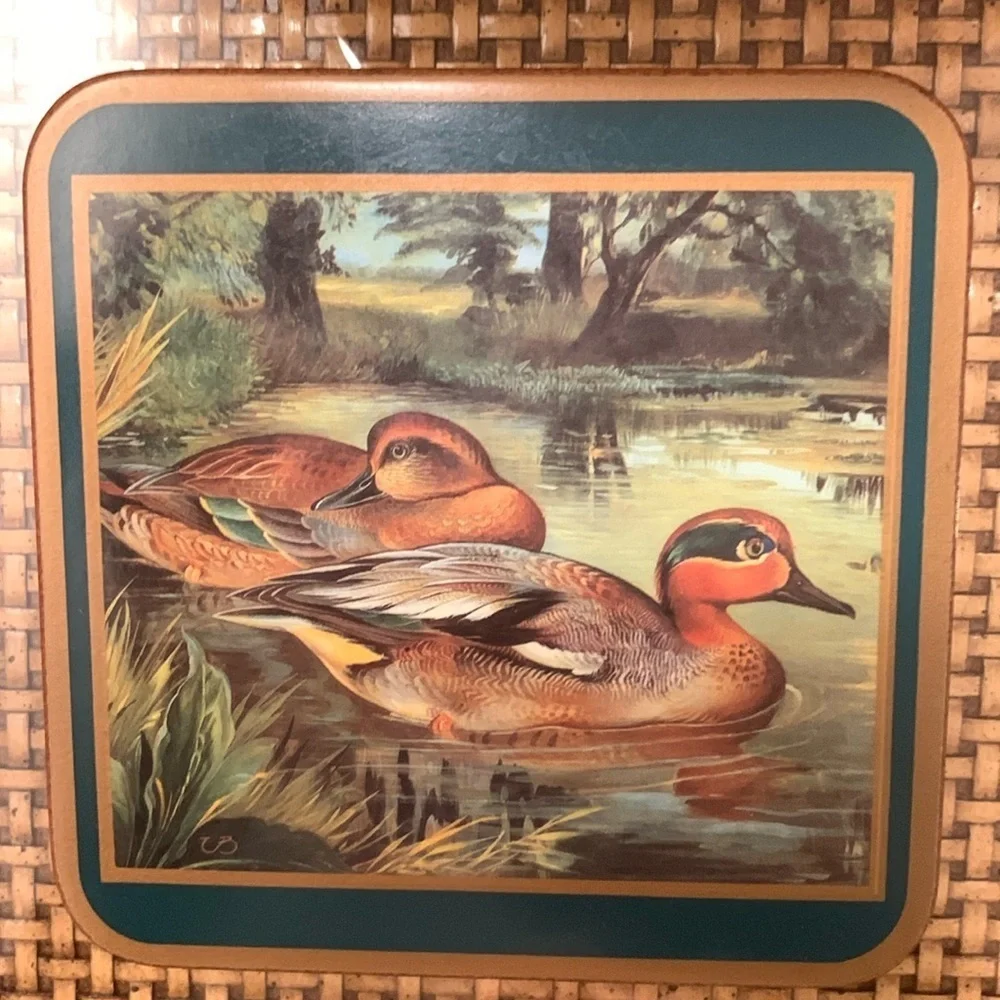 Pimpernel Duck Themed Acrylic Traditional Coasters Vintage Retro Home Decor